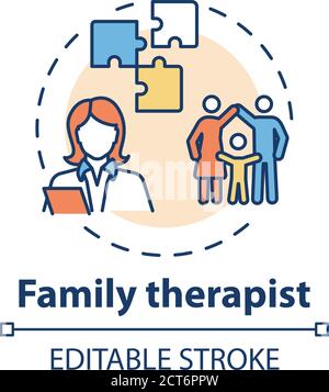 Family therapist concept icon Stock Vector
