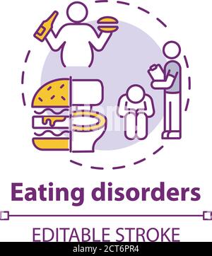 Eating disorders concept icon Stock Vector