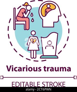 Vicarious trauma concept icon Stock Vector