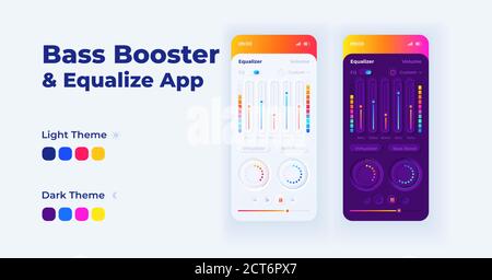 Equalizer theme smartphone interface vector template Stock Vector Image ...