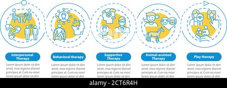 Psychotherapeutic approaches vector infographic template Stock Vector