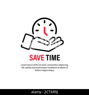Save time icon. Time management. Bussiness concept. Vector on isolated white background. EPS 10. Stock Vector
