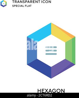 Hexagon vector icon. Flat style illustration. EPS 10 vector. Stock Vector