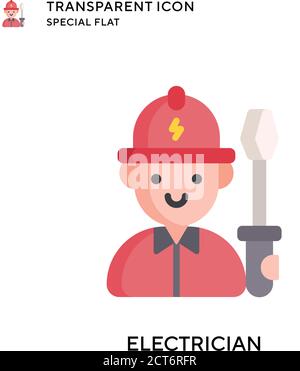 Electrician vector icon. Flat style illustration. EPS 10 vector. Stock Vector