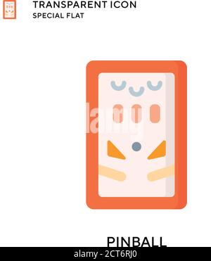 Pinball vector icon. Flat style illustration. EPS 10 vector. Stock Vector