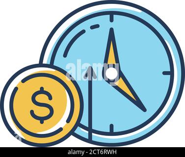 Numismatic value RGB color icon Stock Vector
