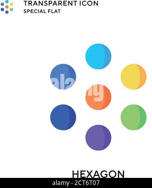Hexagon vector icon. Flat style illustration. EPS 10 vector. Stock Vector