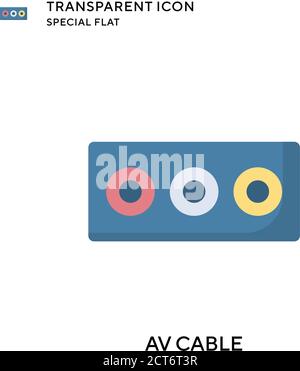 Av cable vector icon. Flat style illustration. EPS 10 vector. Stock Vector