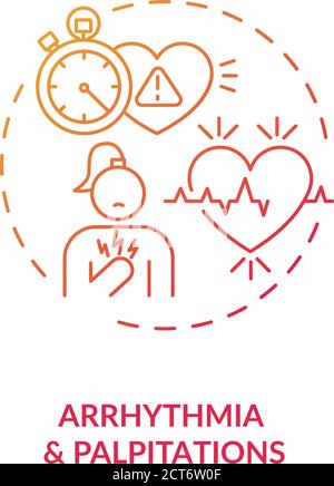 Arrhythmia and palpitations concept icon Stock Vector