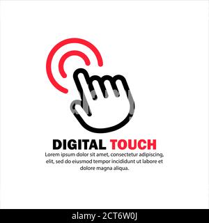 Digital touch icon. Clicking hand cursor. Vector on isolated white background. EPS 10. Stock Vector