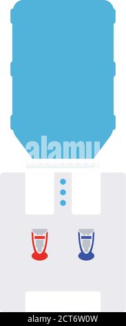 Office Water Cooler Icon. Flat Color Design. Vector Illustration. Stock Vector