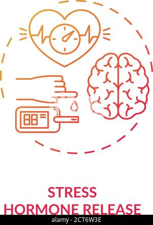 Stress hormone release concept icon Stock Vector