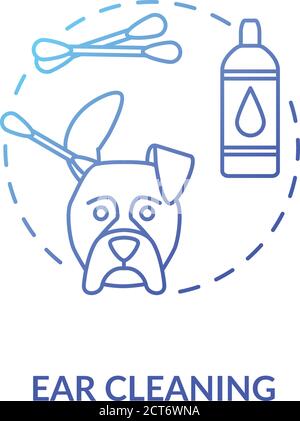 Ear cleaning concept icon Stock Vector
