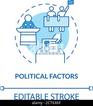 Political factors concept icon Stock Vector