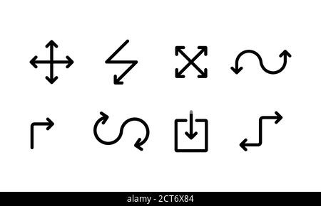 Arrow icons set. Universal arrow for web pages, mobile apps. Vector. EPS 10 Stock Vector