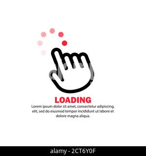 Hand cursor icon. Loading sign. Computer using concept. Vector on isolated white background. EPS 10. Stock Vector