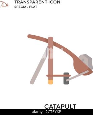 Catapult vector icon. Flat style illustration. EPS 10 vector. Stock Vector