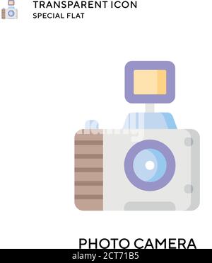 Photo camera vector icon. Flat style illustration. EPS 10 vector. Stock Vector
