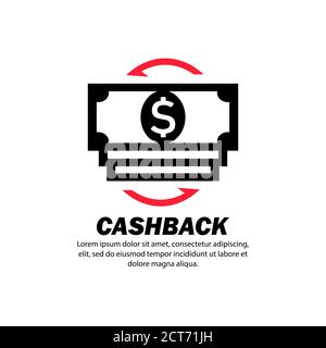 Cashback icon. Money return. Payment. Shopping. Vector on isolated white background. EPS 10. Stock Vector