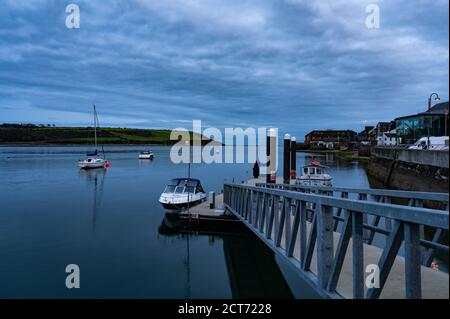 The 'pontoon' in Youghal Harbour providing mooring fotr both pleassure boats and deep sea angling craft. Stock Photo