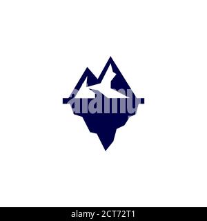 Iceberg icon. Arctic underwater ice mountain. Vector on isolated white background. EPS 10. Stock Vector