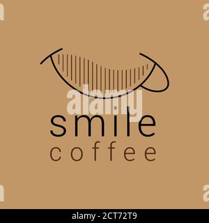 This is a logo design made of 2 different objects namely a coffee cup and a smile icon. Stock Vector