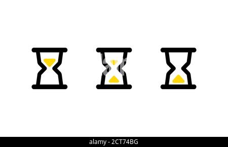 Hourglasses icon set. time goes by. Vector on isolated white background. EPS 10. Stock Vector