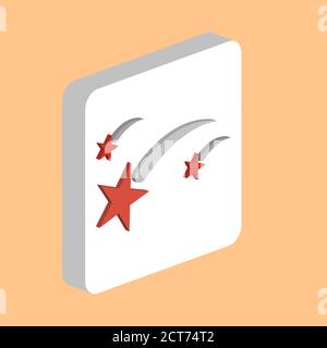 Stars, starfall Simple vector icon. Illustration symbol design template for web mobile UI element. Perfect color isometric pictogram on 3d white squar Stock Vector