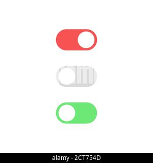 Toggle switch button. For mobile app. Vector on isolated white background. EPS 10. Stock Vector