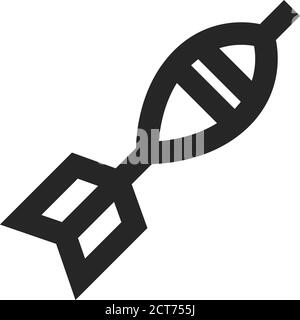 Mortar missile icon in thick outline style. Black and white monochrome vector illustration. Stock Vector