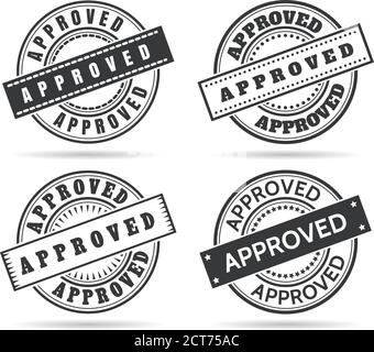 Approve circle seal templates Stock Vector