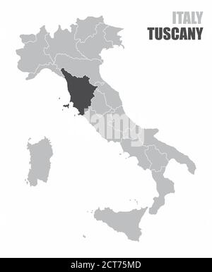 Italy Tuscany map Stock Vector