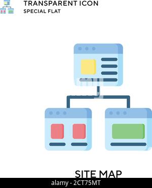 Site map vector icon. Flat style illustration. EPS 10 vector. Stock Vector