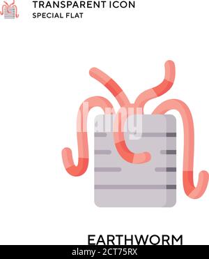 Earthworm vector icon. Flat style illustration. EPS 10 vector. Stock Vector
