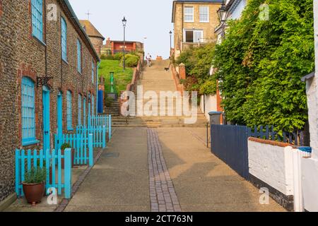 Aldeburgh, Suffolk. UK. 2020. View of the Town Steps from the High Street in Aldeburgh. Stock Photo