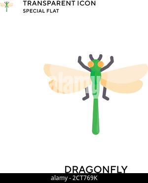 Dragonfly vector icon. Flat style illustration. EPS 10 vector. Stock Vector