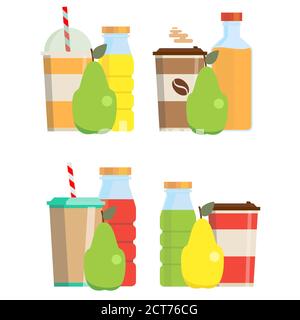 Lunchbox with cheese sandwich, tomato slices, potato chips, paper bag for school or work set. Dinner lunch container with snacks, meals homemade food. Stock Vector
