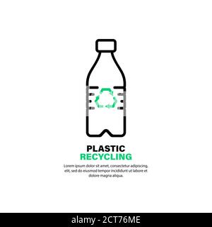 Recycling plastic bottle icon. Save environment concept. Vector on isolated white background. EPS 10. Stock Vector