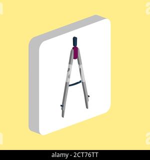 Compass engineering Simple vector icon. Illustration symbol design template for web mobile UI element. Perfect color isometric pictogram on 3d white s Stock Vector