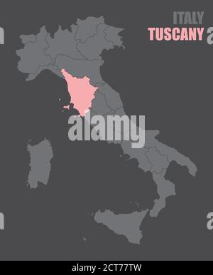 Italy Tuscany map Stock Vector