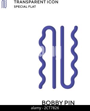 Bobby pin vector icon. Flat style illustration. EPS 10 vector. Stock Vector