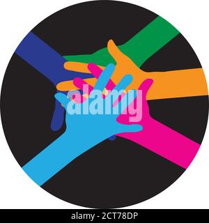 peace raised hands in different skin colors isolated on white vector ...