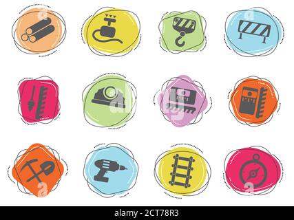 Symbols of building equipment Stock Vector