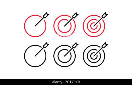 Target line icon. Successful shot symbol. Business concept. Vector on isolated white background. EPS 10. Stock Vector