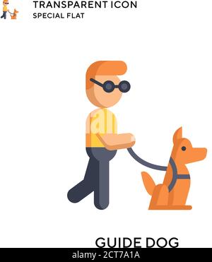 Guide dog vector icon. Flat style illustration. EPS 10 vector. Stock Vector