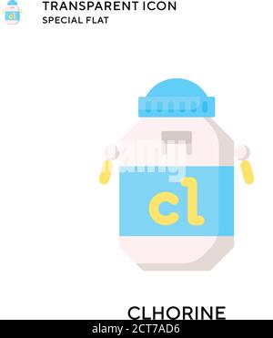 Clhorine vector icon. Flat style illustration. EPS 10 vector. Stock Vector