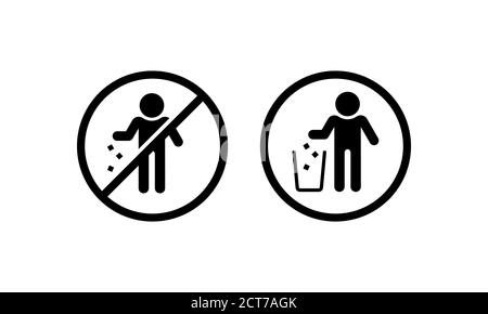 Do not litter icon. Keep area clean concept. Vector on isolated white background. EPS 10. Stock Vector