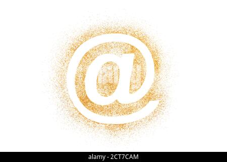 Golden internet symbol made of glitter Stock Photo