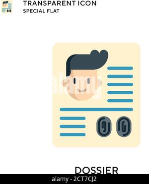 Dossier vector icon. Flat style illustration. EPS 10 vector. Stock Vector
