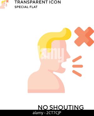 No shouting vector icon. Flat style illustration. EPS 10 vector. Stock Vector